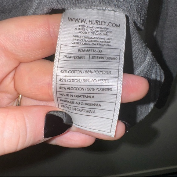 Men’s Hurley Brand Grey Striped Long Sleeve Casual Soft Simple Shirt Size: L - Picture 8 of 16